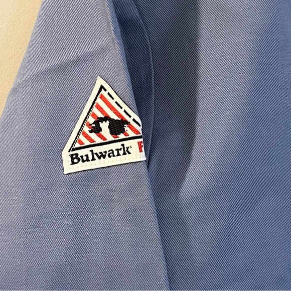 Bulwark FR Flame Resistant Shirt Men L Button Down Oil Gas Welding Blue NWOT - Picture 5 of 5